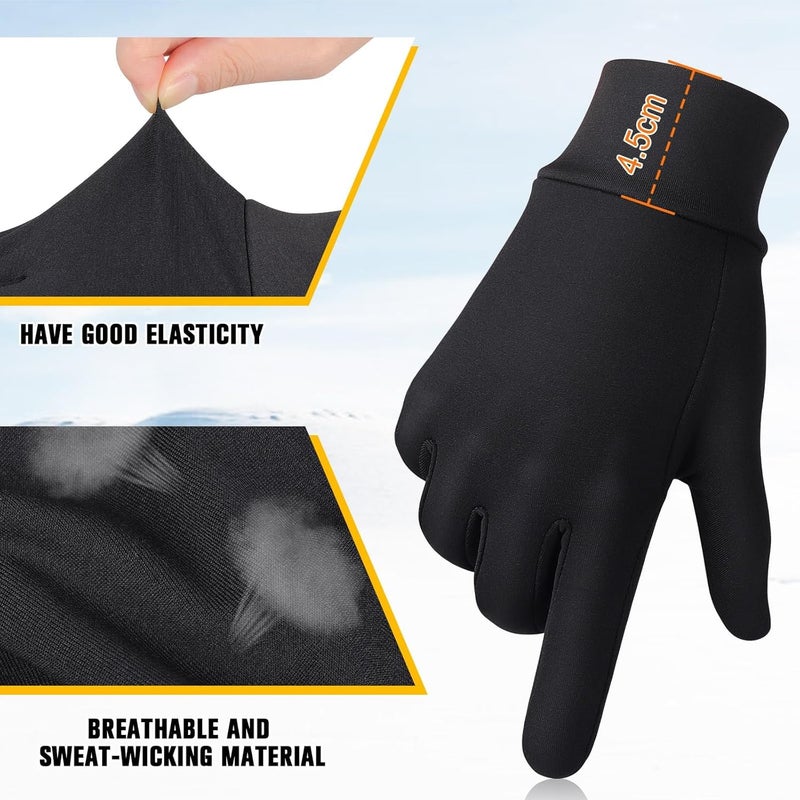GXCROR Running Gloves Touchscreen Anti-Slip Gloves Lightweight Fleece Sports Gloves Warm Windproof Winter Glove Liner for Men and Women Outdoor - Image 5